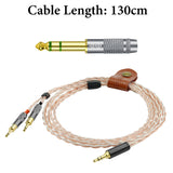Geekria Apollo Silver-Plated Copper Braided HiFi Upgrade Cable for Sennheiser HD700 Headphones, Audiophile Replacement Cable with 3.5mm to 6.35mm Adapter, 4.3ft (1.3m)