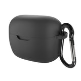 Geekria Silicone Case Cover Compatible with JBL TUNE BEAM True Wireless Earbuds (Not Fit TUNE BEAM 2), Protective Earphones Skin Cover with Keychain Hook, Charging Port Accessible (Black)