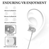 Geekria VR In-Ear Headphones Compatible with Meta Quest 3, Pico Neo 3, HTC Vive, Wired Earbuds with 3.5mm Aux Jack, Stereo Immersive Sound, S/M/L Ear Tips, VR Gaming Headset Accessories