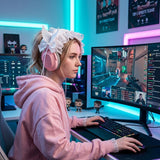 Geekria 3D Wings Decor Headband Cover for Gaming Headset & Over-Ear Headphones, Compatible with Logitech, Soundcore, JBL and More, Decorative Soft Padded Sleeve (White)