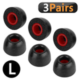 Geekria 3 Pairs Comfort Memory Foam True Wireless Earbuds Ear Tips Compatible with 4.5-6.3mm in-Ear Earphones Nozzle Blocking Noise Foam Tips / Earbud Ear Tips /Tips Eartips (L Size / Short)