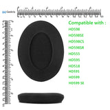 Geekria Comfort Laminated Fabric Replacement Ear Pads for Sennheiser HD598, HD598SE, HD598CS, HD598SR, HD595, HD599, HD599 SE Headphones Ear Cushions, Headset Earpads, Ear Cups Cover Parts (Black)
