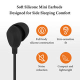 Geekria Sleeping Headphones for Side Sleepers, 3.5mm Wired Soft Silicone In-Ear Earbuds with Mic & Volume Control, Noise Cancelling Earphones for Sleep, Travel & Meditation (3.9FT)