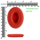 Geekria Replacement Ear Pads Compatible with Beats Solo HD On-Ear Headphones Ear Cushions, Repair Parts (Red)