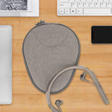 Geekria Shield Case for Neckband Bluetooth Headphones, Replacement Protective Hard Shell Neckband Headset Travel Carrying Bag with Cable and Charger Storage (Brown)