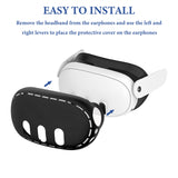 Geekria Silicone VR Headset Protective Shell Compatible with Meta Quest 3, Light & Durable Front Face Cover Accessories, Anti Slip Scratchproof Sleeve Comprehensive Protection for VR (Black)
