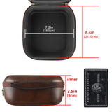 Geekria Shield Headphones Case Compatible with Sennheiser HD 550/505/599/598/560S/559/558/555/400 Pro, Replacement Hard Shell Travel Carrying Bag with Cable Storage (PU Brown)