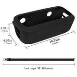 Geekria Silicone Speaker Case Cover Compatible with Bose SoundLink Max Case, Protective Soft Skin, Replacement Portable Speakers Travel Carrying Sleeve with Shoulder Strap (Black)