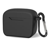 Geekria Silicone Case Cover Compatible with EDIFIER TWS5 PRO True Wireless Earbuds, Protective Earphones Skin Cover with Keychain Hook, Charging Port Accessible (Black)