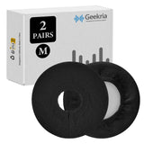 Geekria 2 Pairs Knit Headphones Ear Covers - Product Safety Certified - Washable & Stretchable Sanitary Earcup Protectors for Over-Ear Headsets, Sweat Pads for Gym, Gaming (Size M / Black)