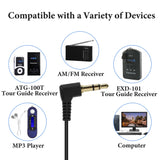 Geekria 3.5mm Single Side Earphone Earbud, One Ear Headphone Compatible with EXD-101 ATG-100T ELGT-470 Wireless Tour Guide System Receiver for Touring Groups, Radio, Podcast (Right / 3.3FT)
