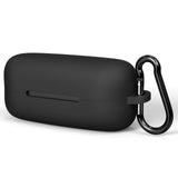 Geekria Silicone Case Cover Compatible with Sony WF-C510 True Wireless Earbuds, Protective Earphones Skin Cover with Keychain Hook, Charging Port Accessible, Front LED Visible (Black)