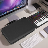 Geekria Audio Interface Carrying Case, Compatible with Akai Professional MPK Mini IV, EVA Hard Shell Portable Travel Bag (Dark Gray)