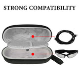 Geekria Shield Carrying Case Compatible with Meta Ray-Ban Wayfarer, Headliner Bose Frames Audio Sunglasses, Hard Shell Non-Charging Travel Box, Protective Storage with Cable Pocket (Black)