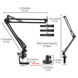 Geekria for Creators Microphone Arm Compatible with Shure MV88+, SM7B, MV7, MV7X, SM58, SM57, Mic Boom Arm Mount Adapter, Suspension Stand, Mic Scissor Arm, Desk Mount Holder