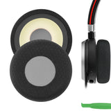 Geekria Comfort Mesh Fabric Replacement Ear Pads for Jabra Evolve 65UC/ 65MS/ 40UC/ 40MS/ 30US/ 30II/ 20SE/ 20UC/ 20MS Headphones Ear Cushions, Repair Parts (Black+Grey)