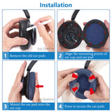 Geekria QuickFit Replacement Ear Pads for Anker Soundcore Space Q45, Life Q45 Headphones, Ear Cushions (Blue)