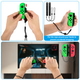 Geekria Sports Accessories Bundle Compatible with Nintendo Switch Sports Games 10 in-1 Kit with Tennis Rackets, Sword Grips, Golf Clubs, Leg Strap, Comfort Grip Case Accessories