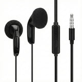 Geekria 3.5mm Wired Earbuds with Mic & Volume Control, Headphones for Seniors, Soft Foam Ear Pads, Plug and Play Earphones Compatible with TV, Phone, PC (Black, 3.9FT)
