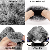 Geekria for Creators Furry Windscreen Compatible with ZOOM H5 Studio Handy Recorder, Mic DeadCat Wind Cover Muff, Fluff Cover Windshield, Portable Digital Recorder (Grey / 3 Pack)