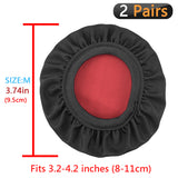 Geekria 2 Pairs Flex Fabric Headphones Ear Covers, Washable & Stretchable Sanitary Earcup Protectors for Over-Ear Headset Ear Pads, Sweat Cover for Gym, Gaming (M / Black-Red)