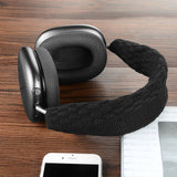 Geekria Knit Fabric Headband Cover Compatible with Cushion Apple AirPods Max Headphones, Head Top Cushion Pad Protector, Sweat Cover, Replacement Repair Part, Easy DIY Installation (Black L)