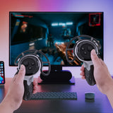 Geekria VR Anti-Collision Protection Frame Set Compatible with Meta Quest 3, PC Clear Cover with Knuckle Strap Rocker, Handle Bumper Guard Kit (Black, 1 Pair)