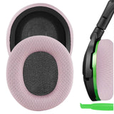 Geekria NOVA Mesh Fabric Replacement Ear Pads for Turtle Beach Stealth 600/500/400/300 Headphones Ear Cushions, Repair Parts (Pink)