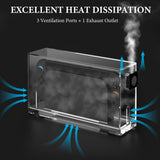 Geekria Switch Dock Cooling Dust Cover for Desktop, Acrylic Protective Case with Quiet Cooling Fan, Compatible with Nintendo Switch2/ OLED Docking Station, Anti-Scratch (Clear)