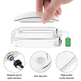 Geekria Mouse Charging Station, Acrylic Mouse Charging Dock, Mouse Stand, Compatible with Apple Magic Mouse (USB-C), Magic Mouse Accessorie (Transparent)