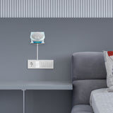 Geekria Acrylic Wall Mount Compatible with Echo Dot 4th with an LED Clock and Alexa Smart Speaker, Speaker Stand Stable Guard Holder (Clear)