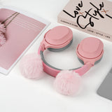 Geekria Round Fluffy Headphone Headband Decoration, Cute Kawaii Adhesive Charm, Compatible with Sony, Skullcandy, Beats, Turtle Beach, Philips, Microsoft, and Most Headphones (Pink)