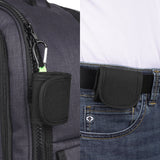 Geekria Earbuds Pouch with Belt Loop Compatible with Beats Solo Buds, Earbud Case Belt Holster, Protective Case Cover with Clip Holder for Bag Strap (Black)