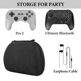 Geekria Controller Travel Case Compatible with 8BitDo Pro 2, Ultimate, 2C, Hard Shell Carrying Bag, Protective Storage with Internal Mesh Pocket for Charging Cable (Dark Gray)