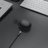 Geekria Silicone Case Cover Compatible with Anker Soundcore Liberty 3 Pro True Wireless Earbuds, Earphones Skin Cover, Protective Carrying Case with Keychain Hook, Charging Port Accessible (Black)