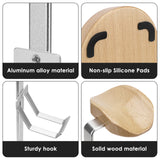 Geekria 2-in-1 Headphone Stand & Controller Holder for Gaming Desk Setup, Beech Wood & Aluminum Headset Hanger, Desktop Organizer for PS5 PS4 Xbox One Nintendo Switch, Fits Most Headphones