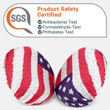 Geekria 2 Pairs  Flex Fabric Headphones Ear Covers - Product Safety Certified - Washable & Stretchable Earcup Protectors for Over-Ear Headsets, Sweat Pads for Gym (M/America Flag Pattern)