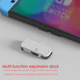 Geekria TV Dock Station Compatible with Nintendo Switch/OLED Portable Replacement, Game Accessories with 4K/1080P HDMI 3 in 1 HDMI/2 Type-C