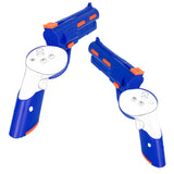 Geekria VR Gun Stock Compatible with Meta Quest 3, Shooting Game Grip Accessories, Enhanced FPS Games Reality Holding Feels, Hard Shell Anti Slip Handle Attachments (Blue, 1 Pair)