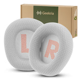 Geekria Comfort Mesh Fabric Replacement Ear Pads for JBL Quantum 100 Headphones Ear Cushions, Repair Parts (Grey)