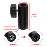 Geekria for Creators Microphone Stand Boom Arm Mount Adapter, 3/8 Female or 1/4 Female to Mic Boom Arm Port, Microphone Thread Adapter Compatible with Mic Stands (Black / 2 Pack)