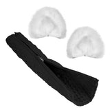 Geekria NOVA Knit Fabric Headband Cover and Cat Ears Attachment Set Compatible with Razer, SteelSeries, HyperX, Sennheiser, ASTRO, Sony, Logitech, ATH Headphones (White)