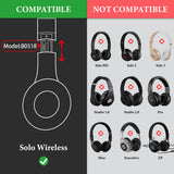 Geekria QuickFit Replacement Ear Pads for Beats Solo Wireless (Solo Bluetooth) (810-00012-00) (810-00012-01) Headphones Ear Cushions, Headset Earpads, Ear Cups Cover Repair Parts (Black)