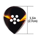 Geekria QuickFit 2 Pcs Blade Style Handmade Flat-Pick for Electric / Bass / Acoustic / Jazz Guitar (Black-Brown)