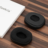 Geekria Comfort Mesh Fabric Replacement Ear Pads for BlueParrott B350 (B350-XT) (204260) Noise Cancelling Headphones Ear Cushions, Repair Parts (Black)