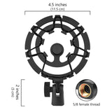 Geekria for Creators Microphone Shock Mount Compatible with Blue Yeti, Yeti X, Yeti Pro, Yeticaster, Snowball, Snowball ICE, Mic Anti-Vibration Suspension Adapter Clamp Black