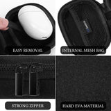 Geekria Shield Earbuds Case Compatible with Technics, Google, TOZO, JLab, Replacement Hard Shell Travel Carrying Bag with Carabiner Clip (Black)