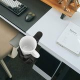 Geekria 2 in 1 Headphone Hanger&Desk Cup Holder, Under Desk Clamp Rotatable Headset Compatible with Sennheiser, Bose, Beats, Razer, HyperX, Sony, Suitable for Coffee Mugs, Water Cups (Black)