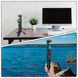 Geekria Mini Tripod for Action Camera, Desktop Tabletop Stand Compact, Portable Travel, Compatible with DJI Osmo Pocket 3, Action 5 Pro Camera (Black)