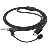 Geekria USB-C Boom Mic Cable Compatible with Soundcore Space One, Sony WH-1000XM6, ULT WEAR, Replacement Cord with Boom Microphone and Volume/Mute Control for Gaming & Meeting (5.6ft)